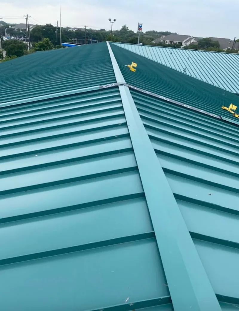 Green commercial metal roof ridge and valley for Metal Roof Repair in Van Wert